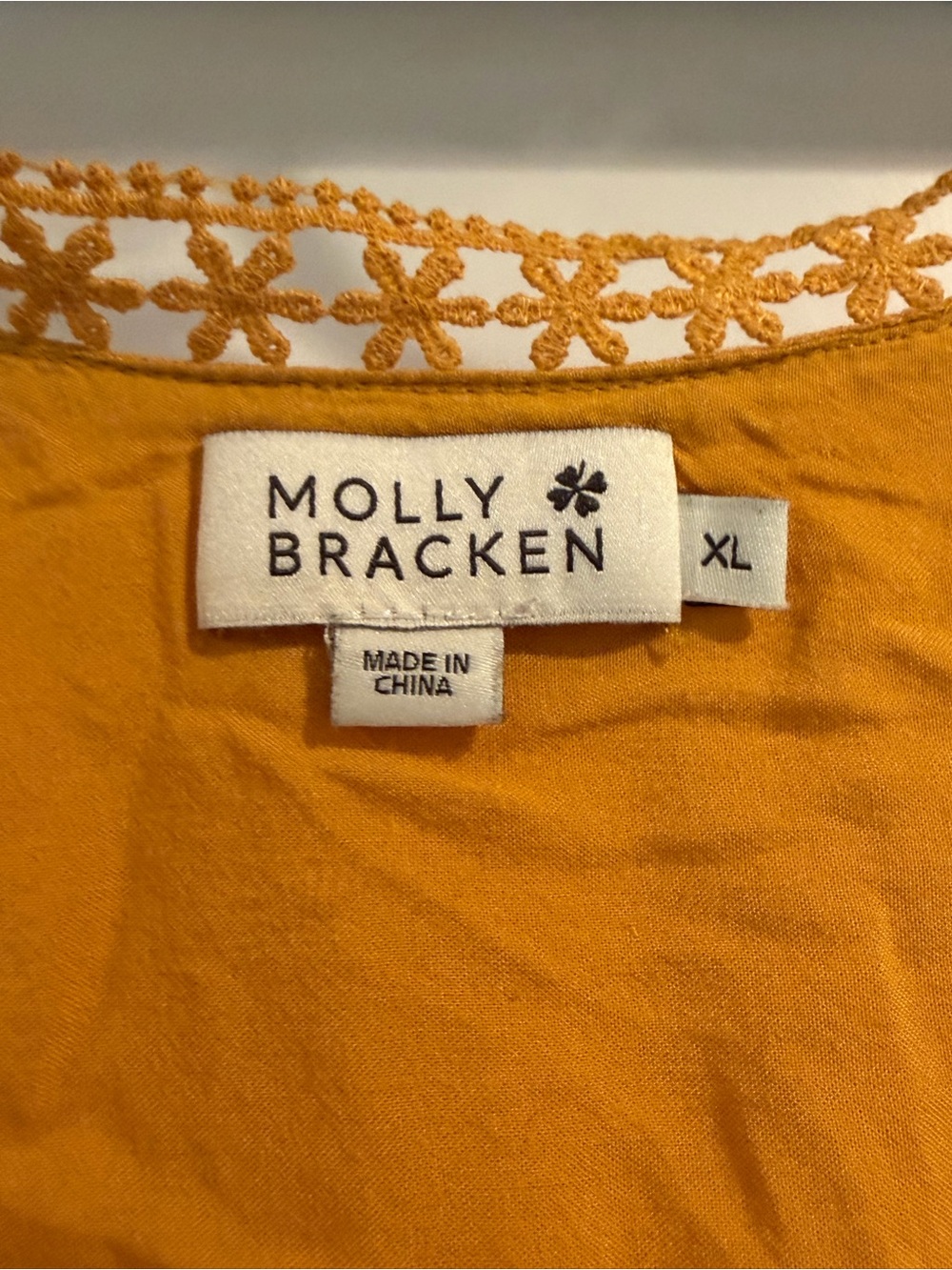 MOLLY BRACKEN MUSTARD YELLOW LACE TRIM MIDI DRESS - Picture 8 of 9